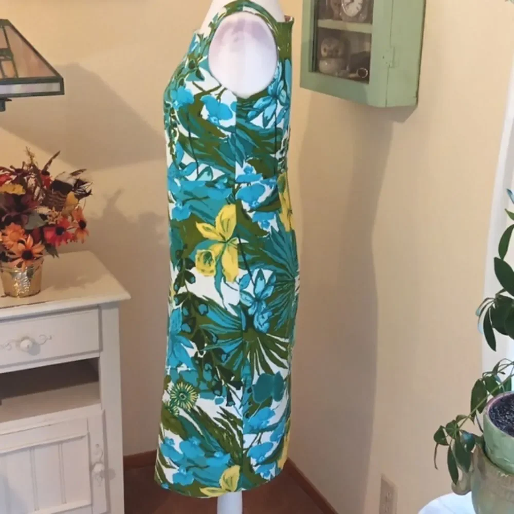 Talbots Retro Tropical Floral Dress. Hawaii, Cruise, Tropics - Picture 6 of 14
